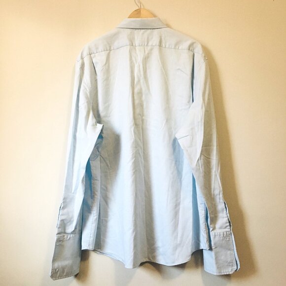 Perry Ellis Portfolio Classic Fit Luxury Cotton Pale Blue Dress Shirt - Picture 4 of 16